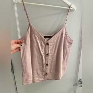 Abercrombie camisole, linen/viscose, dusty pink, adjustable straps